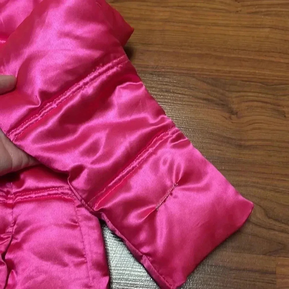 Hot pink toddler puffer jacket, size XS 4/5 - Picture 3 of 9
